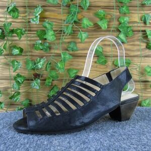 Nurture Women Vivicah Strappy Black Leather Pump 7.5 Medium Used 2025